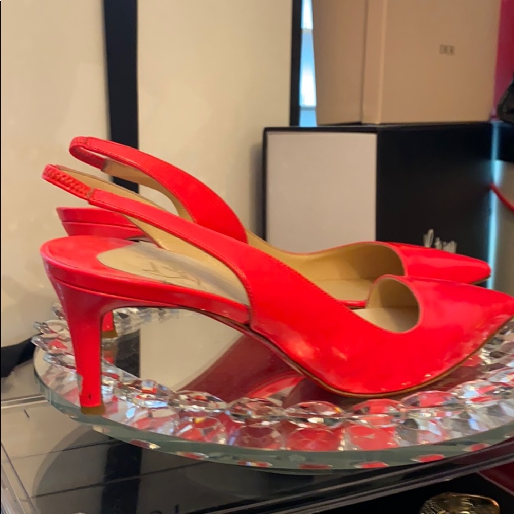 Christian Louboutin  Neon Coral Heels